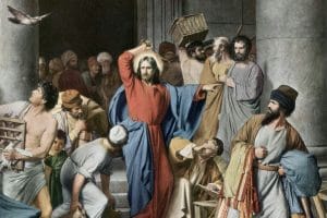 Велики понеделник, Христос гони търговците от храма