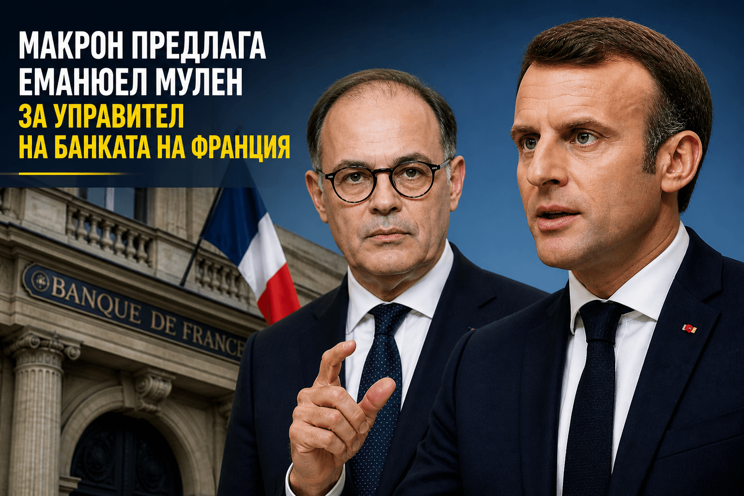 Макрон предлага свой доверен човек за управител на Банката на Франция