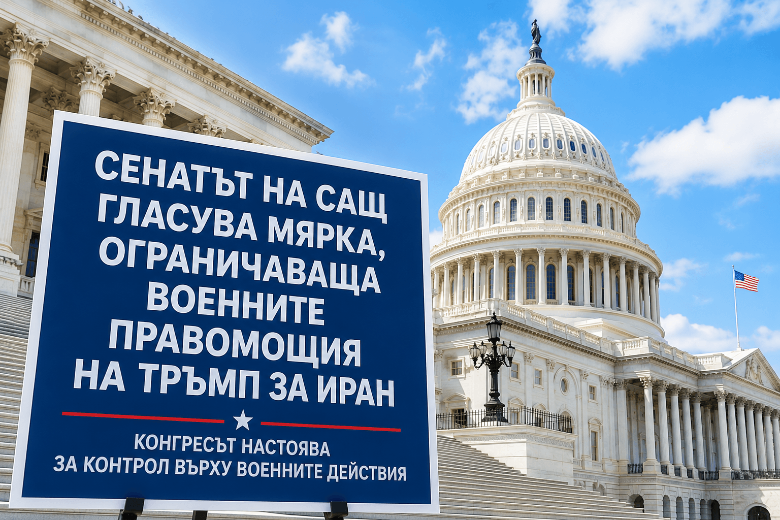 Сенатът на САЩ поставя под натиск Тръмп за Иран: Конгресът настоява за контрол върху военните действия