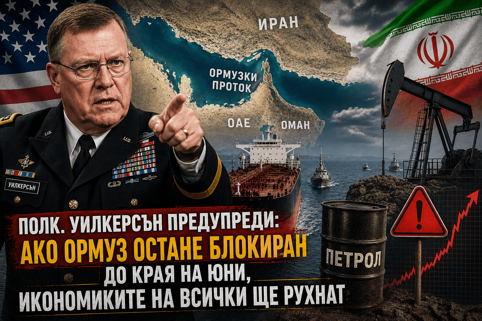 Полк. Уилкерсън предупреди: Ако Ормуз остане блокиран, светът влиза в икономическа катастрофа
