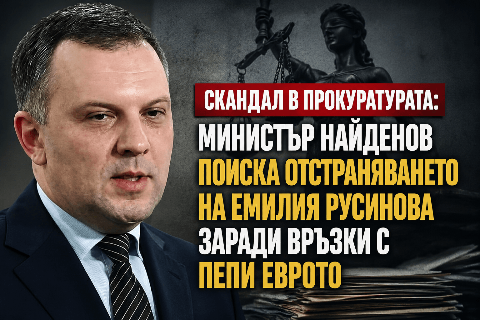 Скандал в съдебната власт: министър Найденов поиска главата на Емилия Русинова заради връзки с Пепи Еврото