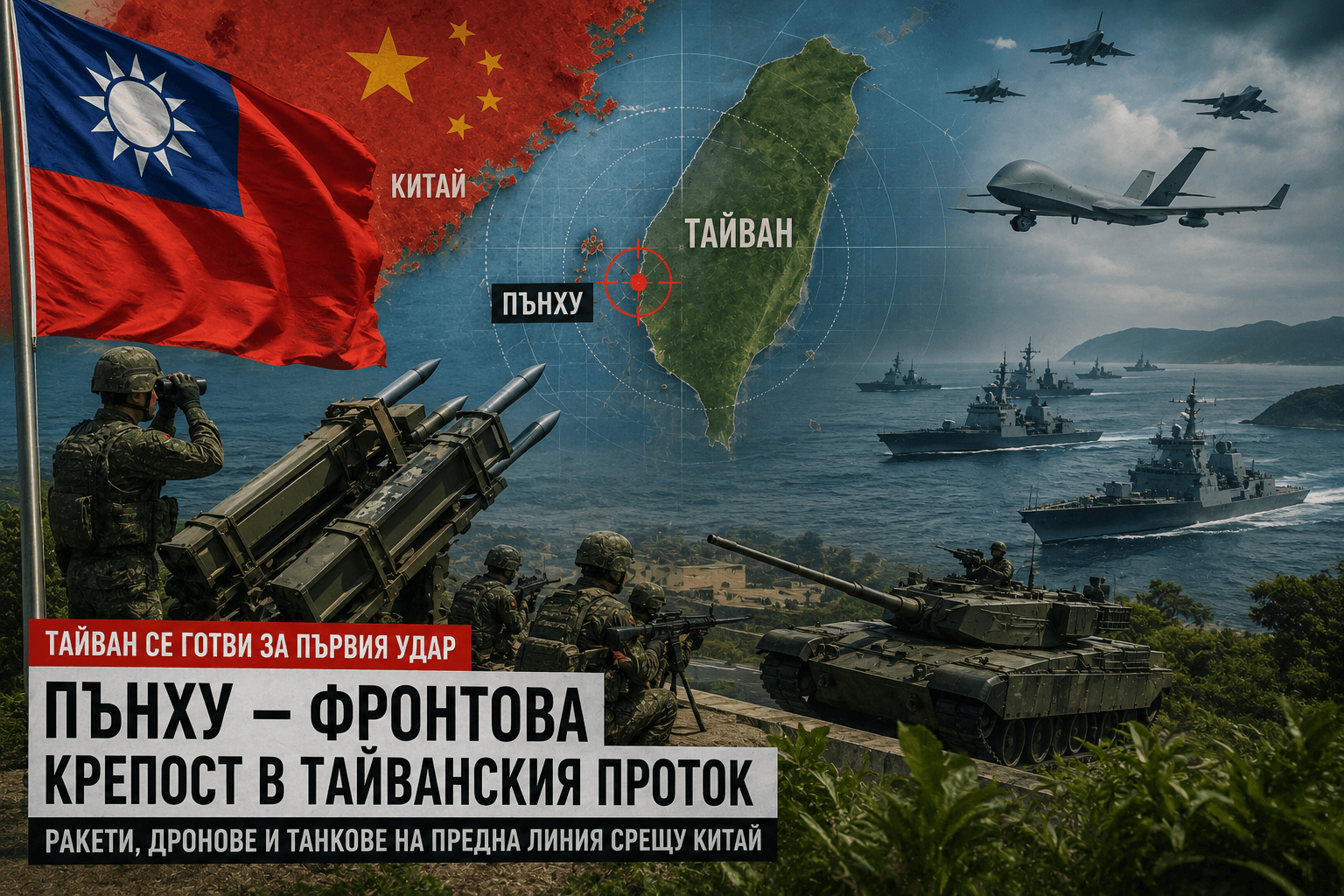 Тайван се окопава срещу Китай: островите Пънху се готвят да поемат първия удар